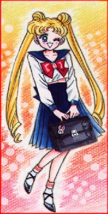 Usagi with her school bag