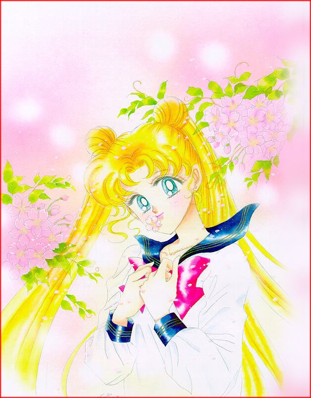 Usagi posing before a tree