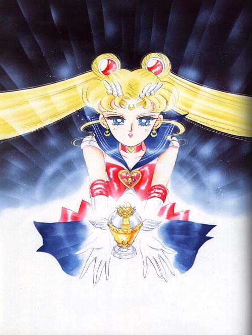 Sailormoon holding the Holy Grail