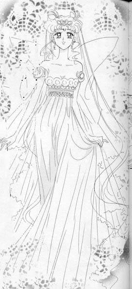 Black and white Neo Queen Serenity