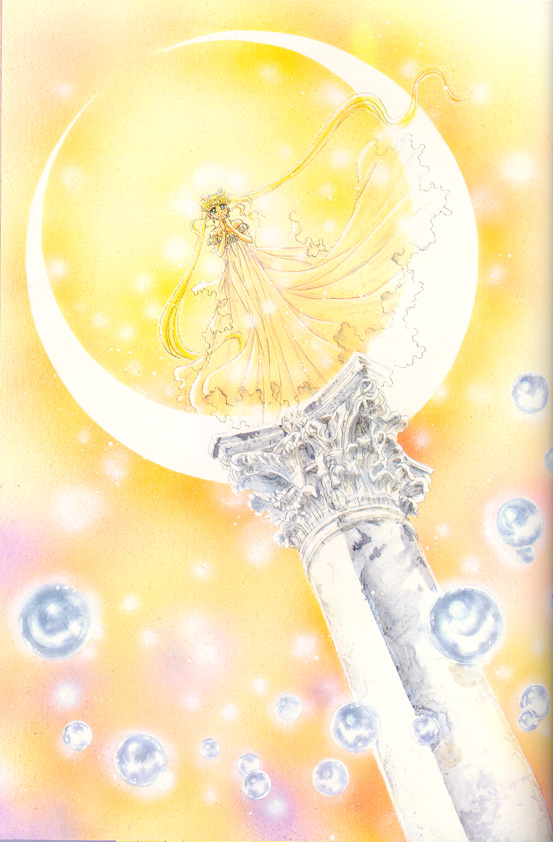 Princess Serenity standing 
on a column